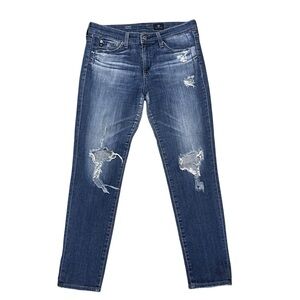 Adriano Goldschmied Distressed Jeans Blue Denim Slouchy Skinny Beau Medium Wash